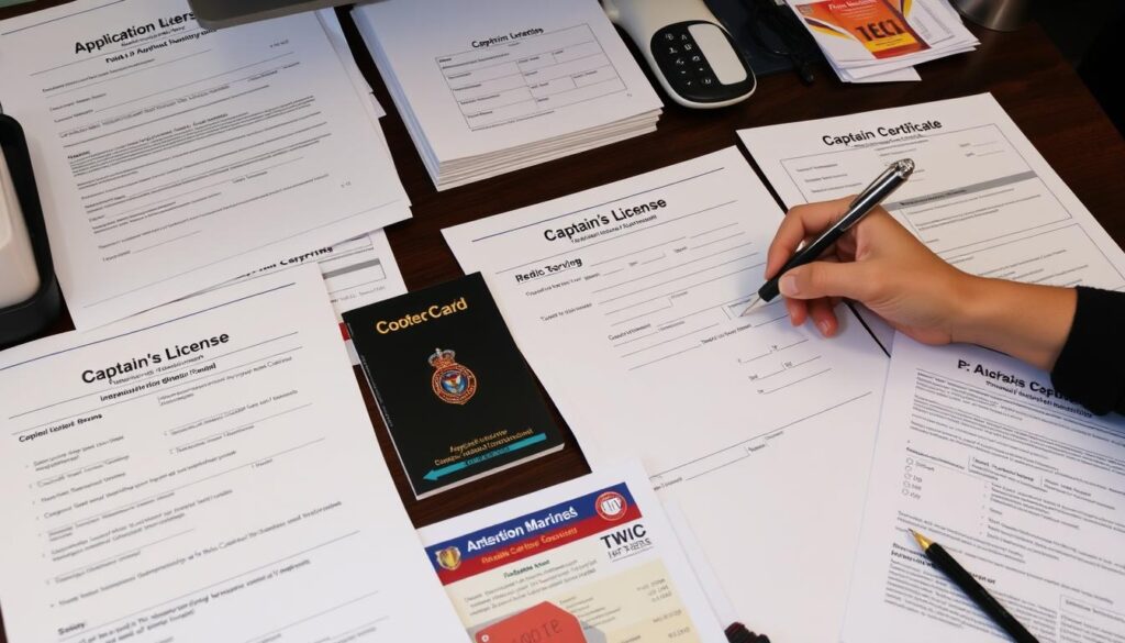 Captain's license application materials and documentation process