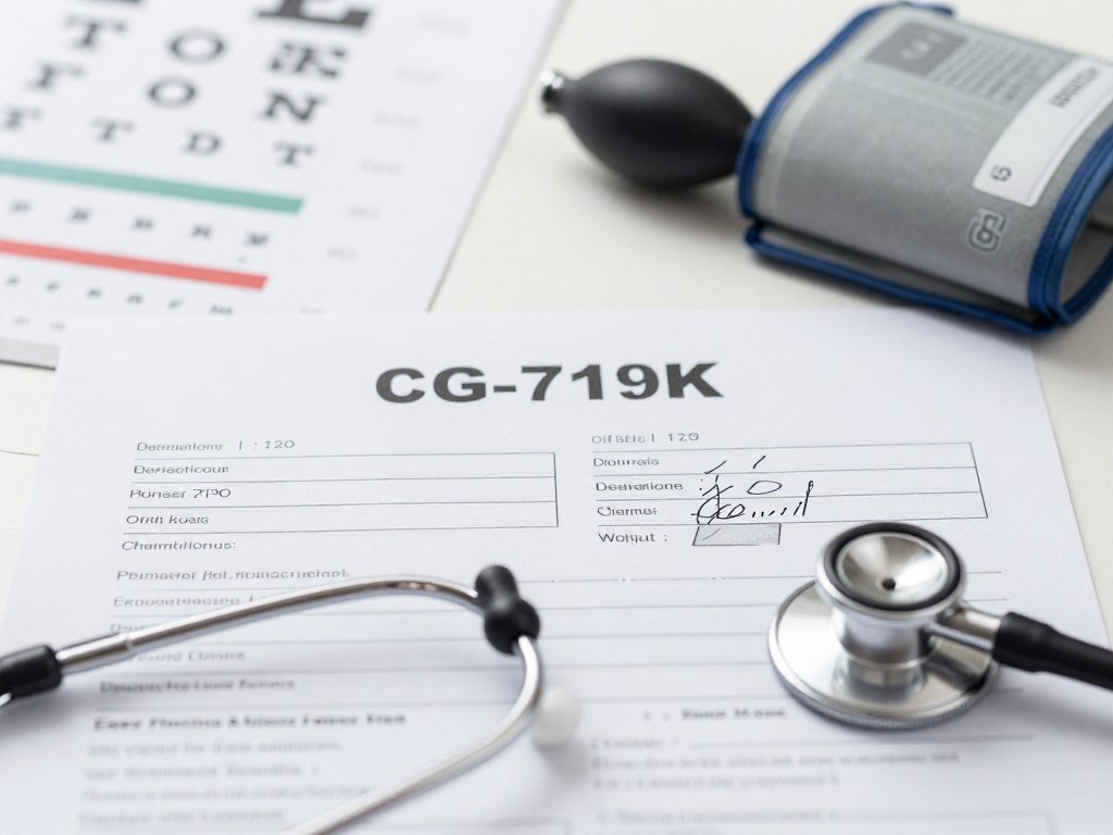 CG-719K physical examination form and medical certification for captain license renewal