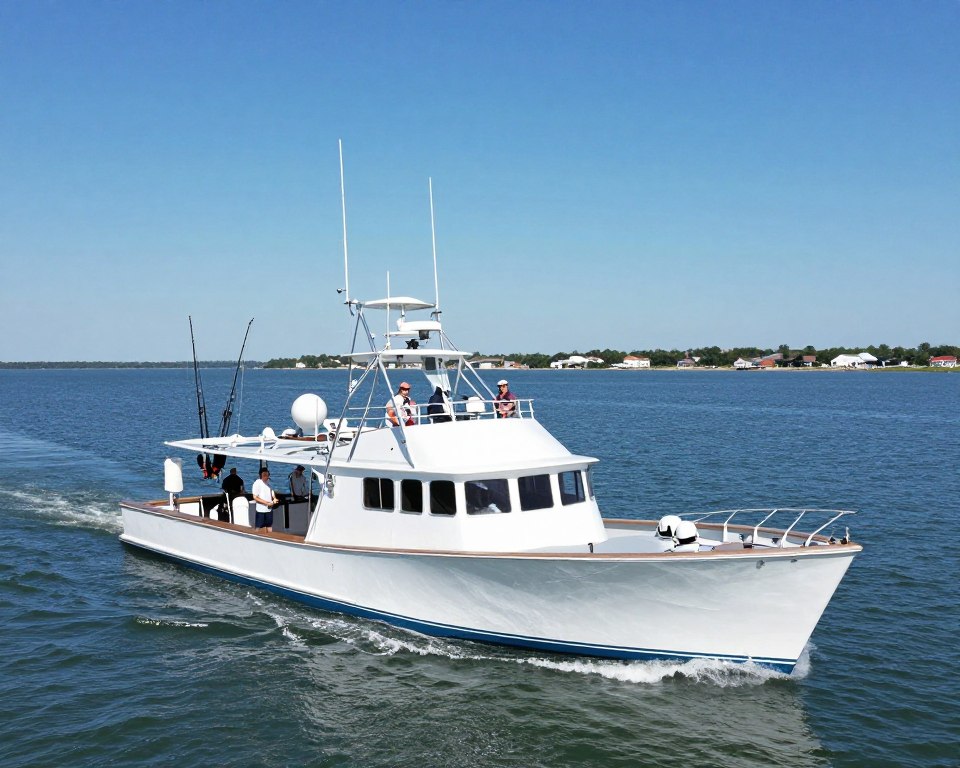 Virginia charter fishing vessel operating in Chesapeake Bay with proper licensing Virginia charter fishing vessel operating in Chesapeake Bay with proper licensing