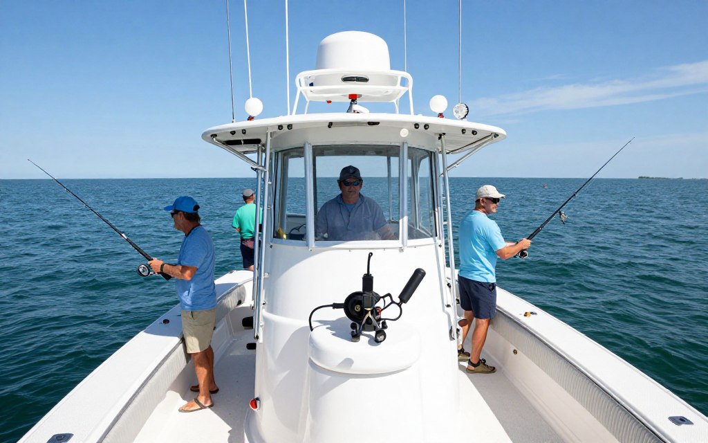 Wisconsin charter fishing vessel with proper state licensing operating on Lake Michigan