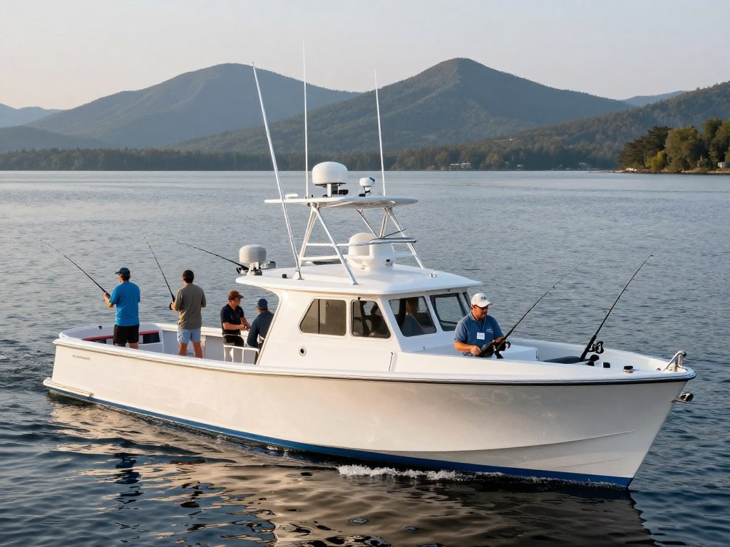 Charter fishing boat with passengers OUPV 6-pack license in new hampshire Lake Winnipesaukee