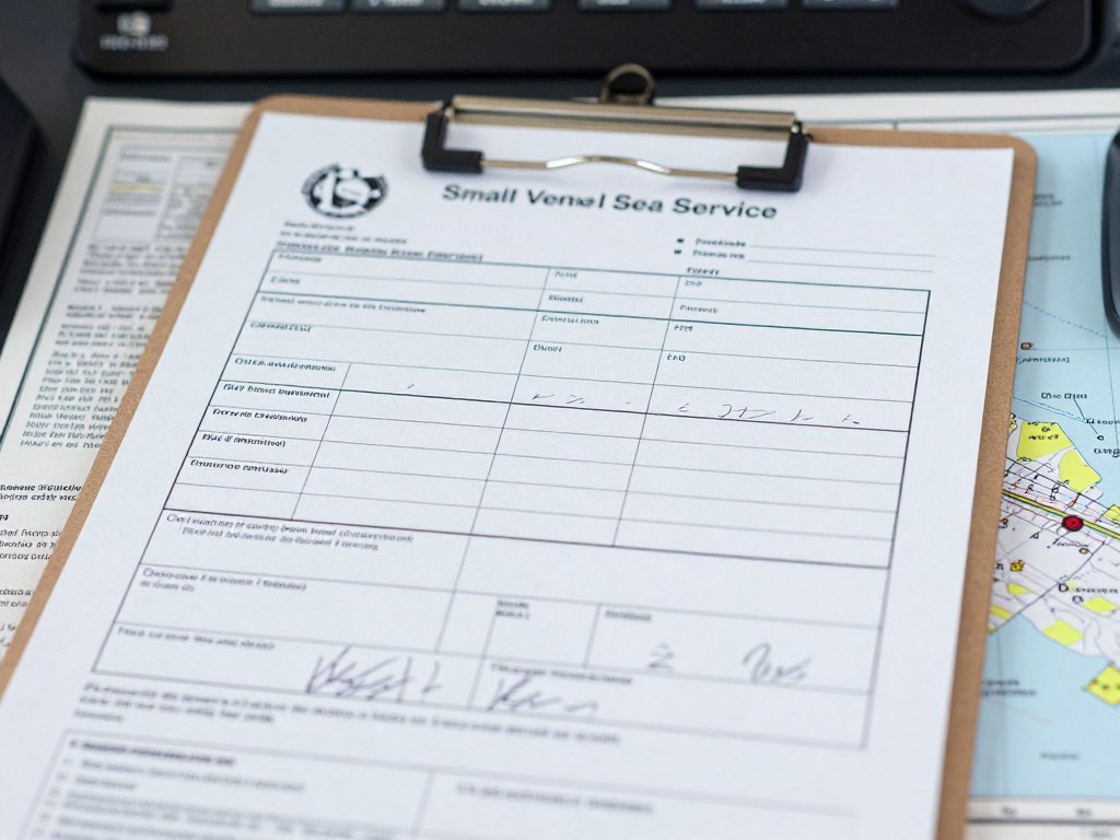Completed CG-719S sea service form for new hampshire captain license renewal