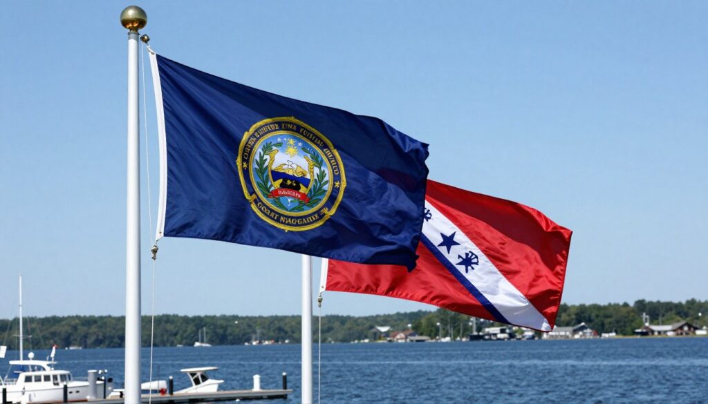 New hampshire state flag and USCG ensign for boat captains license state requirements