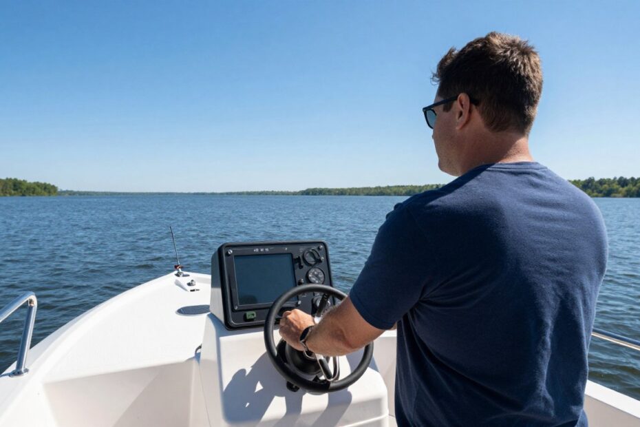 Captain operating commercial vessel on Lake McConaughey Nebraska