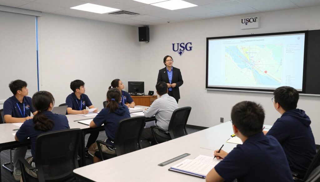 USCG approved captains license training classroom session Illinois students
